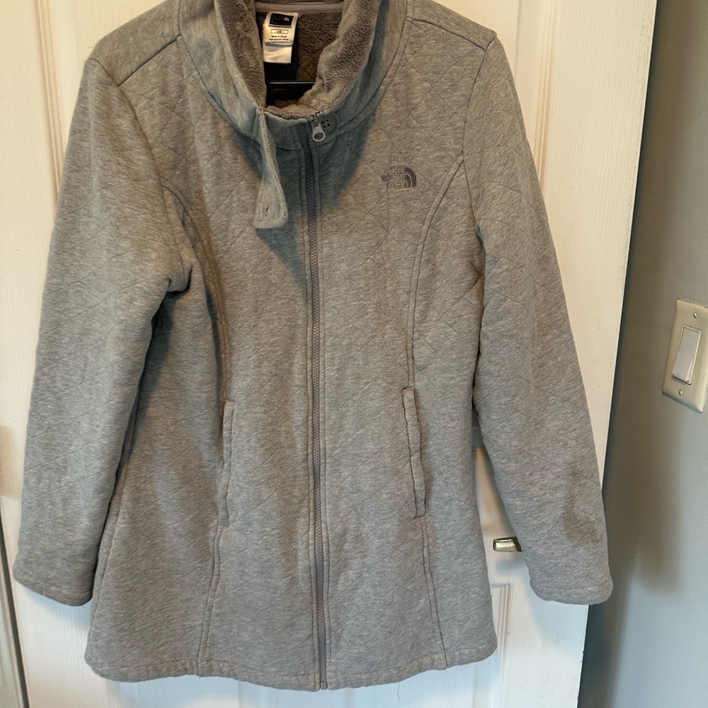 Gray Quilted Northface Jacket size large